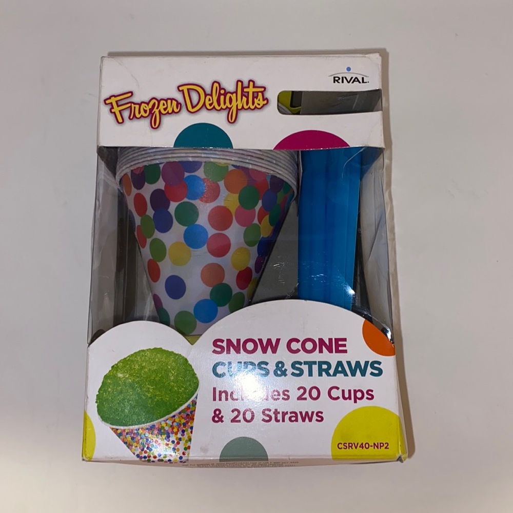 Rival Frozen Delights 20 Snow Cone Cups & Straws